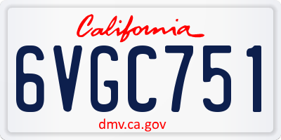 CA license plate 6VGC751