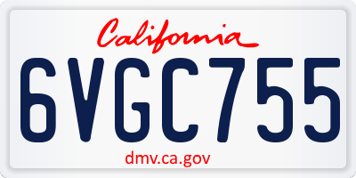 CA license plate 6VGC755