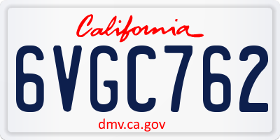 CA license plate 6VGC762