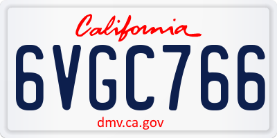CA license plate 6VGC766