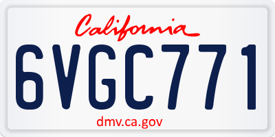 CA license plate 6VGC771
