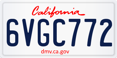 CA license plate 6VGC772