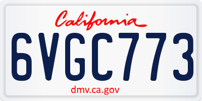 CA license plate 6VGC773