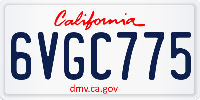 CA license plate 6VGC775