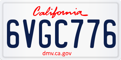 CA license plate 6VGC776