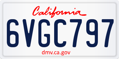 CA license plate 6VGC797