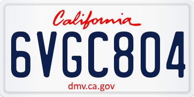 CA license plate 6VGC804