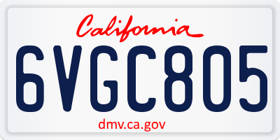 CA license plate 6VGC805