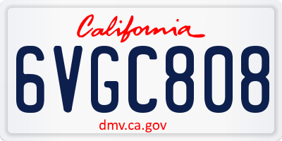 CA license plate 6VGC808
