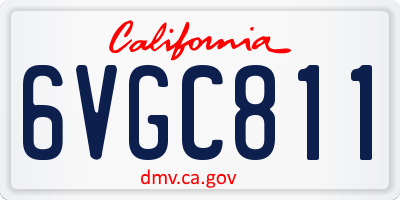 CA license plate 6VGC811