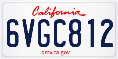 CA license plate 6VGC812