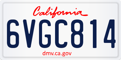 CA license plate 6VGC814