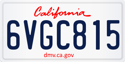 CA license plate 6VGC815