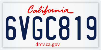 CA license plate 6VGC819