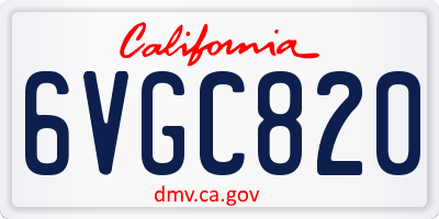 CA license plate 6VGC820