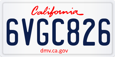 CA license plate 6VGC826
