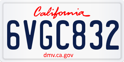 CA license plate 6VGC832