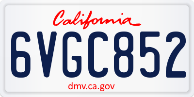 CA license plate 6VGC852