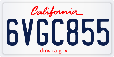 CA license plate 6VGC855