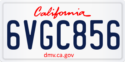 CA license plate 6VGC856