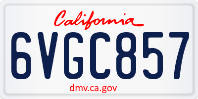CA license plate 6VGC857