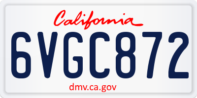 CA license plate 6VGC872