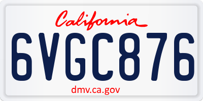 CA license plate 6VGC876
