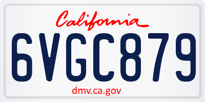 CA license plate 6VGC879