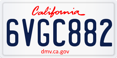 CA license plate 6VGC882