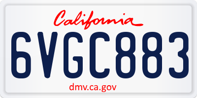 CA license plate 6VGC883