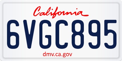 CA license plate 6VGC895