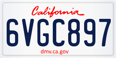 CA license plate 6VGC897