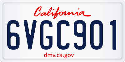 CA license plate 6VGC901