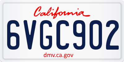 CA license plate 6VGC902
