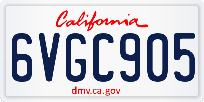 CA license plate 6VGC905