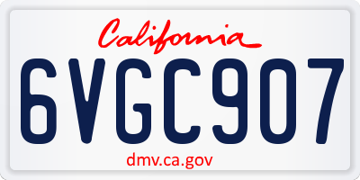 CA license plate 6VGC907