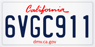 CA license plate 6VGC911