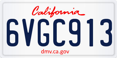 CA license plate 6VGC913