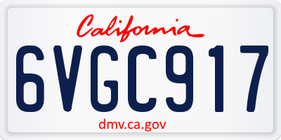 CA license plate 6VGC917
