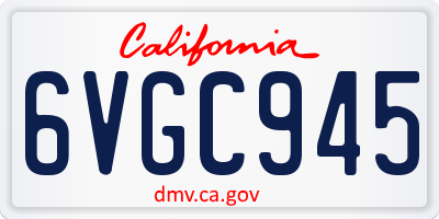 CA license plate 6VGC945