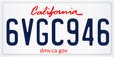 CA license plate 6VGC946