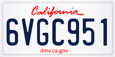 CA license plate 6VGC951