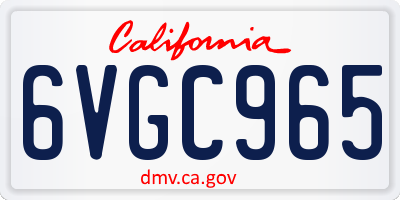 CA license plate 6VGC965