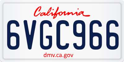CA license plate 6VGC966