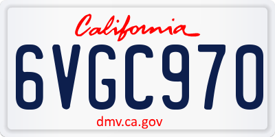 CA license plate 6VGC970