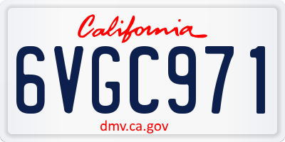 CA license plate 6VGC971