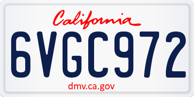 CA license plate 6VGC972