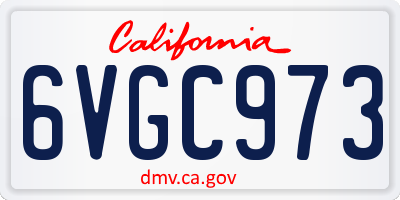 CA license plate 6VGC973