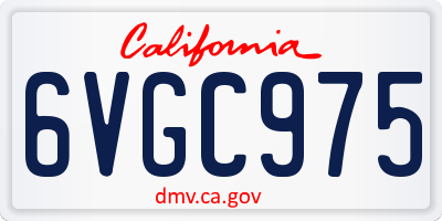 CA license plate 6VGC975