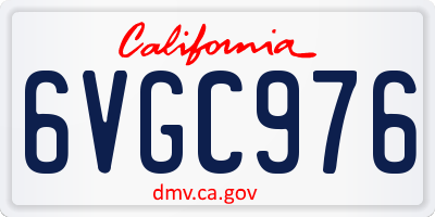 CA license plate 6VGC976